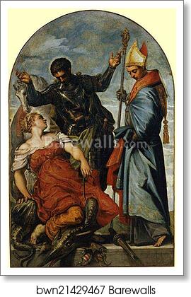 Saint George, Saint Louis, and the Princess by Jacopo Robusti, Called Tintoretto, Art Print Saint George, Saint Louis, and the Princess by Jacopo Robusti, Called Tintoretto, Art Print