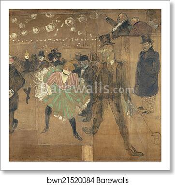 Panneaux pour la baraque de la Goulue, à la Foire du Trône à Paris by Henri De Toulouse-Lautrec, Art Print