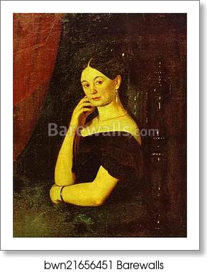 Portrait of Anna Petrovna Milyukova (1818-?) by Grigoriy Soroka, Art Print