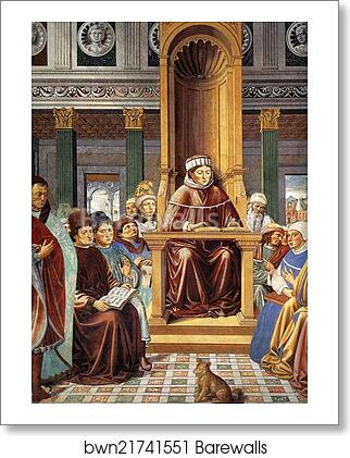 St. Augustine Teaching in Rome. Detail by Benozzo Gozzoli, Art Print St. Augustine Teaching in Rome. Detail by Benozzo Gozzoli, Art Print