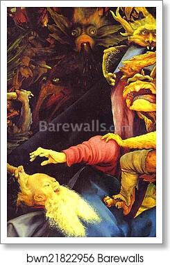 The Temptation of St. Anthony. Detail by Matthias Grünewald, Art Print