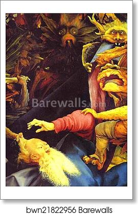 The Temptation of St. Anthony. Detail by Matthias Grünewald, Art Print The Temptation of St. Anthony. Detail by Matthias Grünewald, Art Print