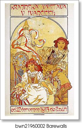 Regional Exhibition At Ivančice / Exposition Regionale A Ivančice by Alphonse Mucha, Art Print Regional Exhibition At Ivančice / Exposition Regionale A Ivančice by Alphonse Mucha, Art Print