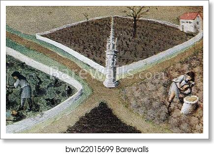 Les trÄ�s riches heures du Duc de Berry. March. Château de Lusignan. Detail by Limbourg Brothers, Art Print Les trÄ�s riches heures du Duc de Berry. March. Château de Lusignan. Detail by Limbourg Brothers, Art Print