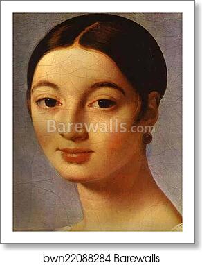 Portrait of Mademoiselle Rivière. Detail by Jean-Auguste-Dominique Ingres, Art Print