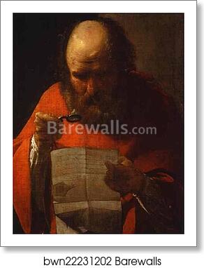 St. Jerome Reading by Georges De La Tour, Art Print