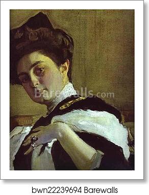 Portrait of Henrietta Girshman. Detail by Valentin Serov, Art Print