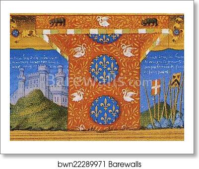 Les tr�s riches heures du Duc de Berry. January. A New Year's Day Feast including Jean de Berry. Detail by Limbourg Brothers, Art Print Les tr�s riches heures du Duc de Berry. January. A New Year's Day Feast including Jean de Berry. Detail by Limbourg Brothers, Art Print