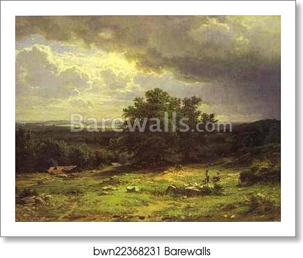 View near Dusseldorf by Ivan Shishkin, Art Print