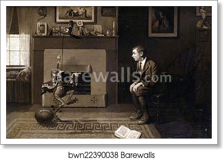 The Magic Foot-ball, 'I thought you were wrong,' he said in triumph. 'You said it was nine! Stupid!' by Norman Rockwell, Art Print