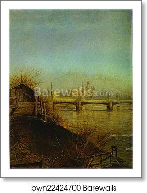 View of the Moscow Kremlin. Spring by Alexey Savrasov, Art Print