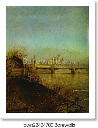 View of the Moscow Kremlin. Spring by Alexey Savrasov, Art Print View of the Moscow Kremlin. Spring by Alexey Savrasov, Art Print