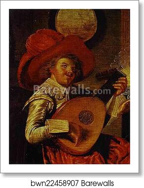 Musicale. Detail by Dirck Hals, Art Print