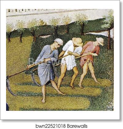 Les tr�s riches heures du Duc de Berry. June. Palais de la Cite and Sainte-Chapelle in Paris. Detail by Limbourg Brothers, Art Print Les tr�s riches heures du Duc de Berry. June. Palais de la Cite and Sainte-Chapelle in Paris. Detail by Limbourg Brothers, Art Print