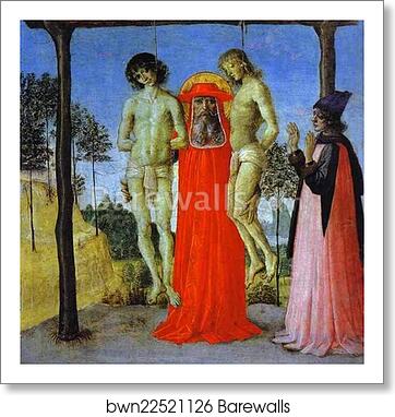 St. Jerome Supporting Two Men on the Gallows by Pietro Perugino, Art Print