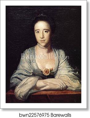 Young Woman Leaning on a Ledge by Sir Joshua Reynolds, Art Print