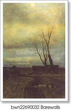 Autumn. Road in a Village by Isaac Levitan, Art Print