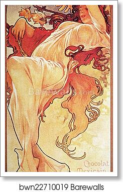 Chocolat Masson/Chocolat Mexican Juillet, Aout, Septembre 1897 by Alphonse Mucha, Art Print