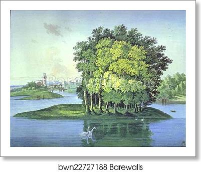 View on the Large Pond Island in the Tsarskoselsky Gardens by Semion Shchedrin, Art Print View on the Large Pond Island in the Tsarskoselsky Gardens by Semion Shchedrin, Art Print