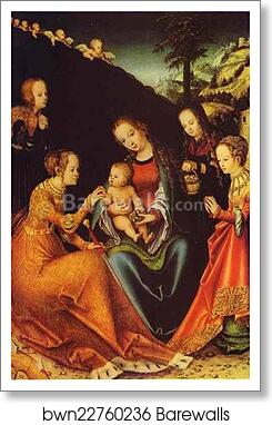 The Betrothal of St. Catherine of Alexandria by Lucas Cranach The Elder, Art Print