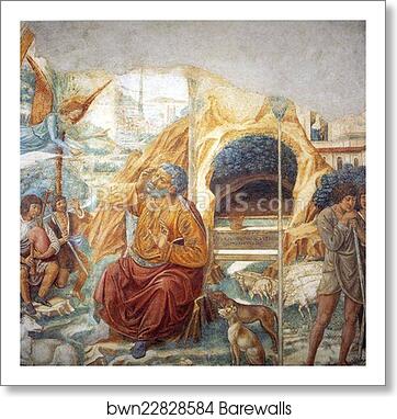Tabernacle of the Visitation: Annunciation to Joachim by Benozzo Gozzoli, Art Print