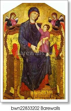 Madonna and Child Enthroned with Two Angels by Cimabue, Art Print