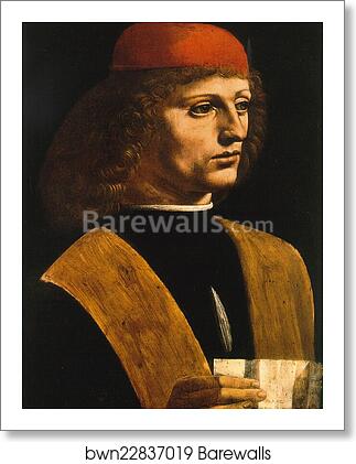 Leonardo da Vinci, portrait of unknown musician, perhaps Franchino Gaffurio or Galeazzo di Sanseverino. Milan, Pinacoteca Ambrosiana by Leonardo Da Vinci, Art Print Leonardo da Vinci, portrait of unknown musician, perhaps Franchino Gaffurio or Galeazzo di Sanseverino. Milan, Pinacoteca Ambrosiana by Leonardo Da Vinci, Art Print
