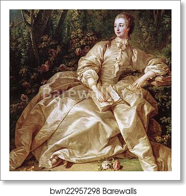 Portrait of the Marquise de Pompadour. Detail by François Boucher, Art Print