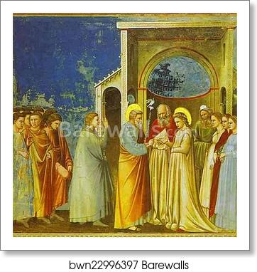 Marriage of the Virgin by Giotto, Art Print