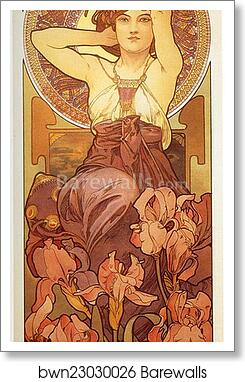 Amethyst by Alphonse Mucha, Art Print