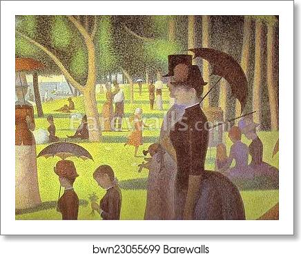 A Sunday on La Grande Jatte. Detail by Georges Seurat, Art Print A Sunday on La Grande Jatte. Detail by Georges Seurat, Art Print