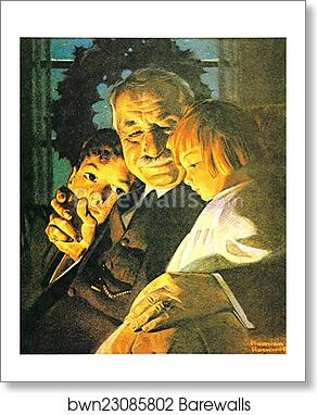 Grandpa and Children by Norman Rockwell, Art Print