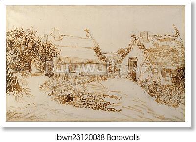 Two Cottages at Saintes-Maries-de-la-Mer by Vincent Van Gogh, Art Print Two Cottages at Saintes-Maries-de-la-Mer by Vincent Van Gogh, Art Print