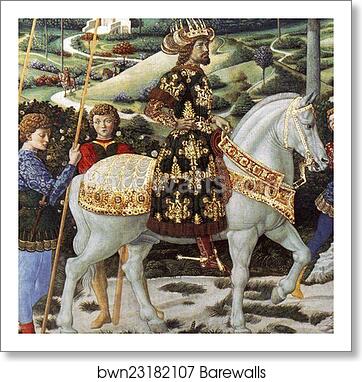 Procession of the Magus Melchior. Detail by Benozzo Gozzoli, Art Print