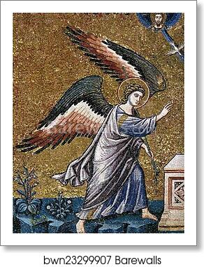 Annunciation. Detail by Pietro Cavallini, Art Print