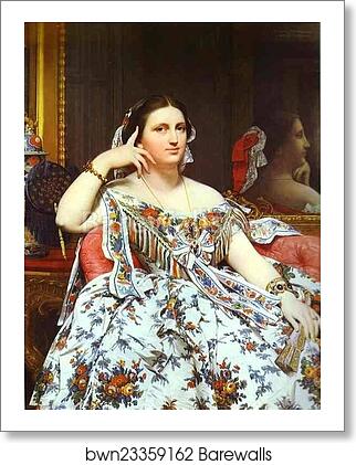 Portrait of Madame Moitessier Sitting by Jean-Auguste-Dominique Ingres, Art Print Portrait of Madame Moitessier Sitting by Jean-Auguste-Dominique Ingres, Art Print