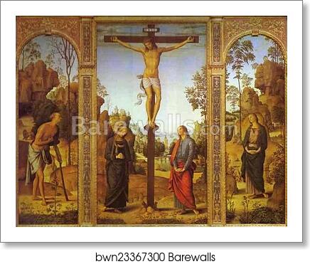 The Crucifixion with the Virgin, St. John, St. Jerome and St. Mary Magdalene by Pietro Perugino, Art Print The Crucifixion with the Virgin, St. John, St. Jerome and St. Mary Magdalene by Pietro Perugino, Art Print