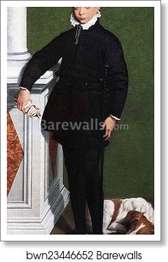Portrait of Massimiliano Stampa, Third Marchese of Soncino by Sofonisba Anguissola, Art Print