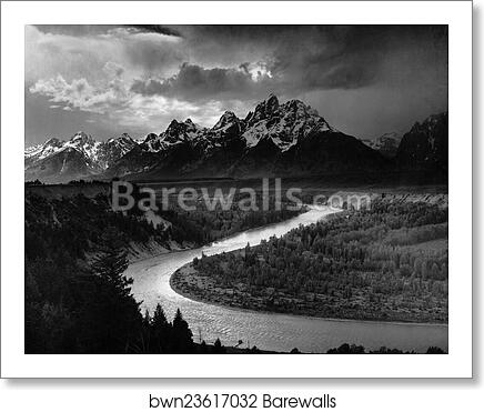 Ansel Adams The Tetons and the Snake River (1942) Grand Teton National Park, Wyoming. National Archives and Records Administration, Records of the National Park Service by Ansel Adams (1902-1984), Art Print