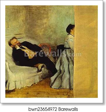 Portrait of Monsieur and Madame Edouard Manet by Edgar Degas, Art Print