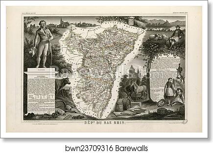 Dépt. du Bas Rhin (région du nord-est) by Victor Jules Levasseur, Art Print