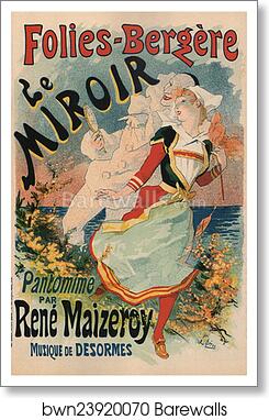 Folies-Bergère Le Miroir by Jules Chéret, Art Print