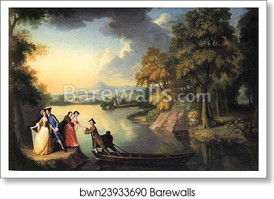 A Boating Party on Lake Windermere by George Romney, Art Print A Boating Party on Lake Windermere by George Romney, Art Print