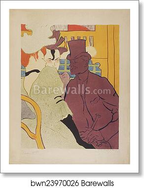 Flirt (An Englishman at the Moulin Rouge) by Henri De Toulouse-Lautrec, Art Print