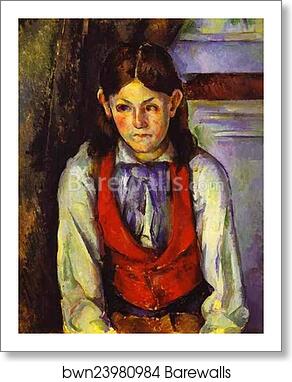 Boy in a Red Waistcoat by Paul Cézanne, Art Print