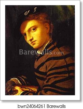 Portrait of a Young Man with a Book by Lorenzo Lotto, Art Print