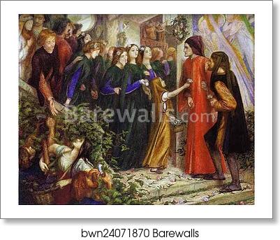 Beatrice Meeting Dante at a Marriage Feast, Denies Him Her Salutation by Dante Gabriel Rossetti, Art Print Beatrice Meeting Dante at a Marriage Feast, Denies Him Her Salutation by Dante Gabriel Rossetti, Art Print