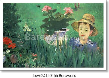 Boy in Flowers (Jacques Hoschedé) by Édouard Manet, Art Print