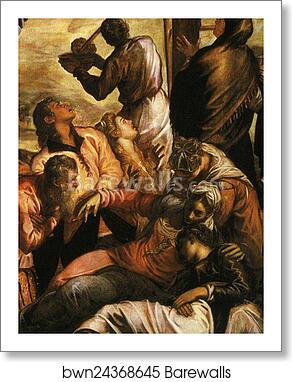 Crucifixion. Detail by Jacopo Robusti, Called Tintoretto, Art Print