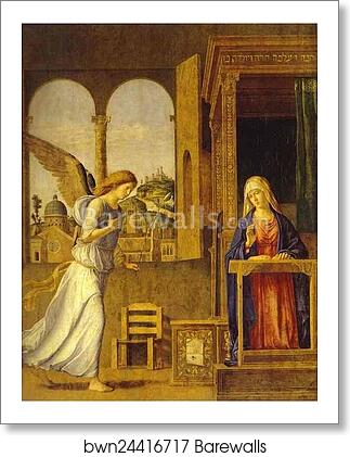 Annunciation by Giovanni Battista Cima, Called Cima Da Conegliano, Art Print Annunciation by Giovanni Battista Cima, Called Cima Da Conegliano, Art Print